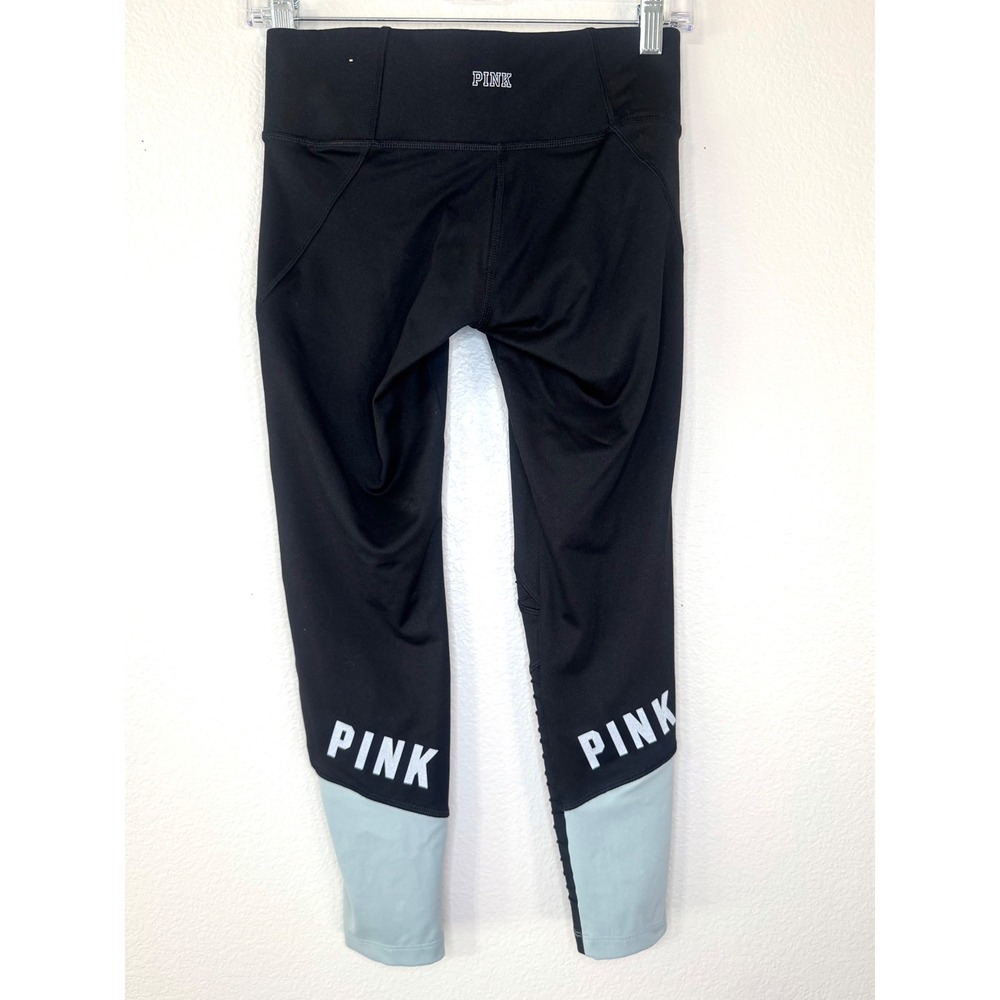 Victoria's Secret PINK Ultimate Moto Leggings Black Blue Size XS